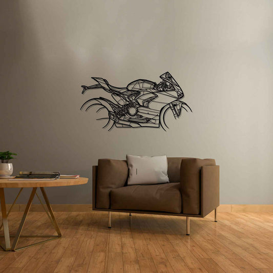 Panigale V2 Bayliss Metal Wall Art Bike Silhouettes | Wall Decor | Gift For Men - Pixelgears