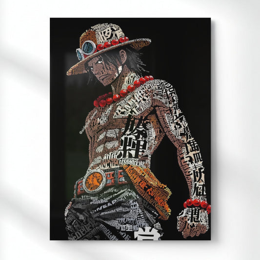 Portgas D. Ace: Written in Flames Metal Poster | Aesthetic Pop Art Wall Decor & Painting