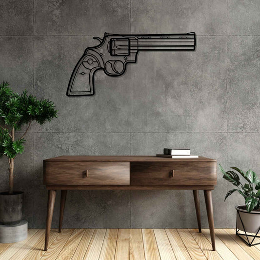 Python 6- Front Silhouette Metal Gun Silhouette Wall Art