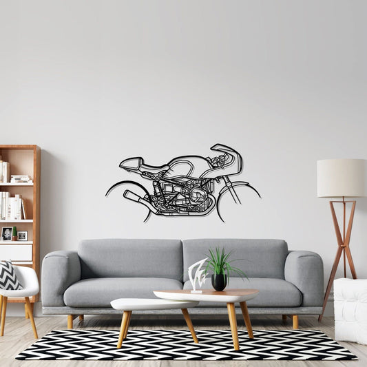 R Nine T Racer 2019 Metal Wall Art Bike Silhouettes | Wall Decor | Gift For Men - Pixelgears