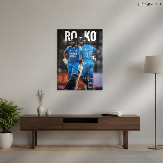 RO–KO Partnership Cricket Metal Poster | Aesthetic Pop Art Wall Decor & Painting