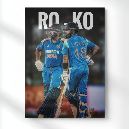RO–KO Partnership Cricket Metal Poster | Aesthetic Pop Art Wall Decor & Painting