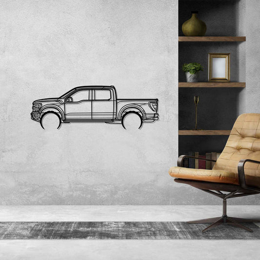2022 Ford Ranger Raptor Metal Wall Art Car Silhouette | Personalized Car Gift For Men - PixelGears