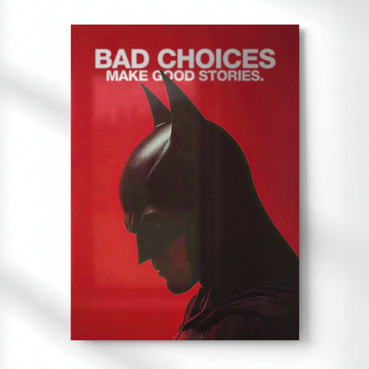 Red Aesthetic Batman Motivational Metal Poster | Aesthetic Pop Art Wall Decor & Painting