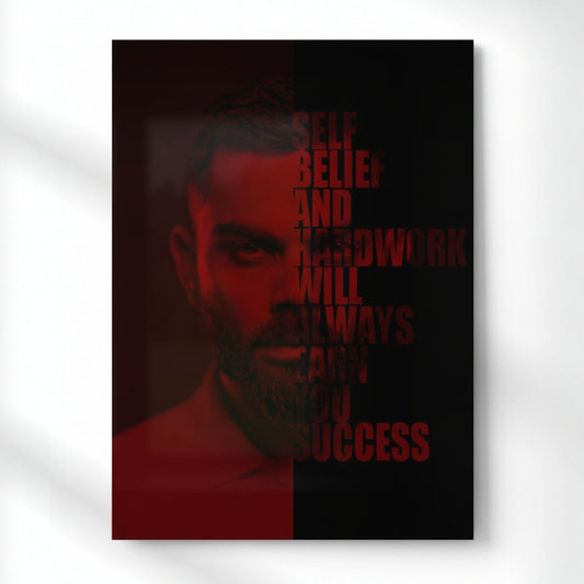 Red Aesthetic King Kohli Metal Poster | Aesthetic Pop Art Wall Decor & Painting