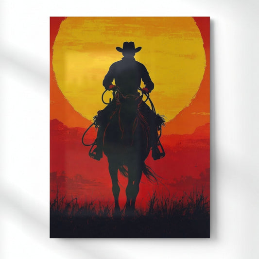 Red Dead Redemption Sunset Metal Poster | Aesthetic Pop Art Wall Decor & Painting