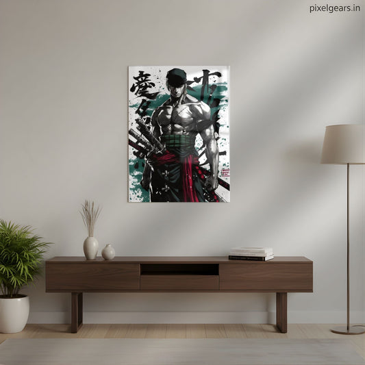 Roronoa Zoro Samurai Metal Poster | Aesthetic Pop Art Wall Decor & Painting