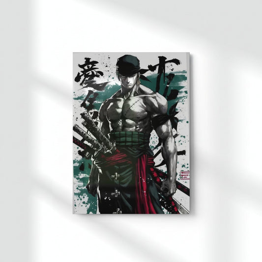 Roronoa Zoro Samurai Metal Poster | Aesthetic Pop Art Wall Decor & Painting
