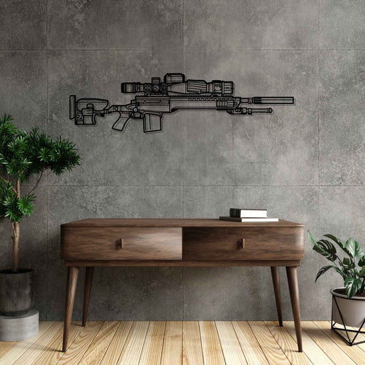 SABER-FORSST Silhouette Metal Gun Silhouette Wall Art