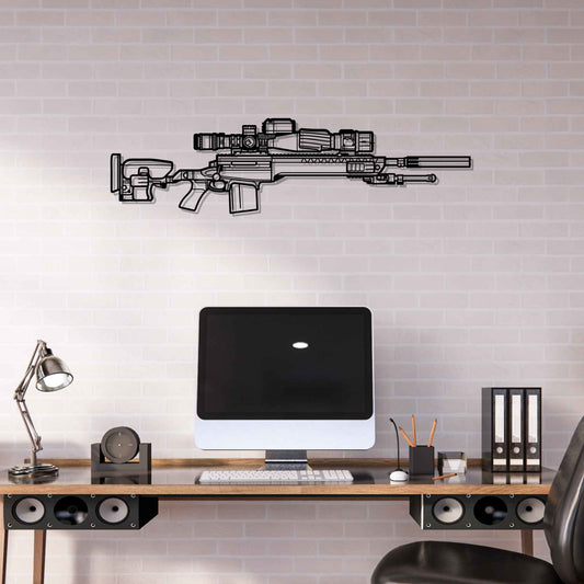 SABER-FORSST Silhouette Metal Gun Silhouette Wall Art