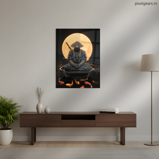 Samurai Meditation Artwork Metal Poster | Aesthetic Pop Art Wall Decor & Painting