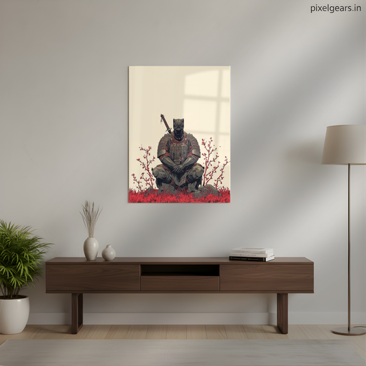 Samurai Panther Metal Poster | Aesthetic Pop Art Wall Decor & Painting