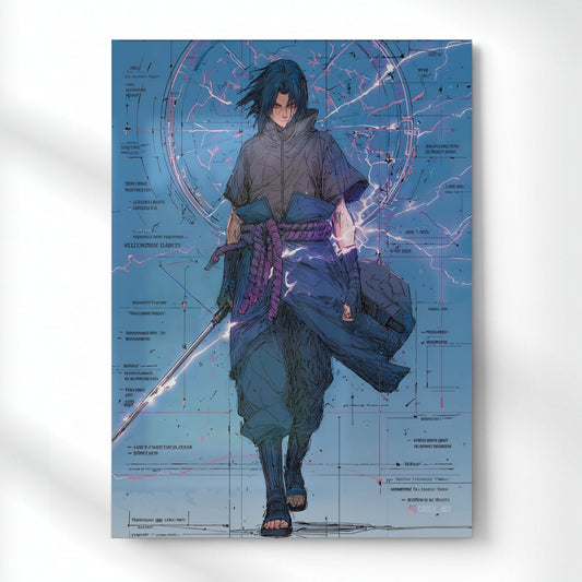 Sasuke: The Chidori Path Metal Poster | Aesthetic Pop Art Wall Decor & Painting