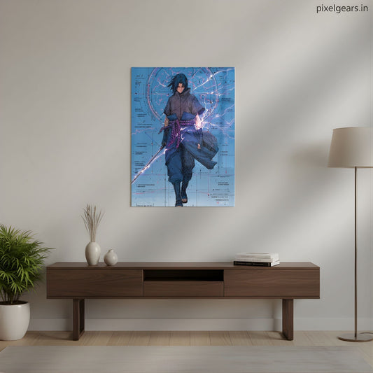 Sasuke: The Chidori Path Metal Poster | Aesthetic Pop Art Wall Decor & Painting