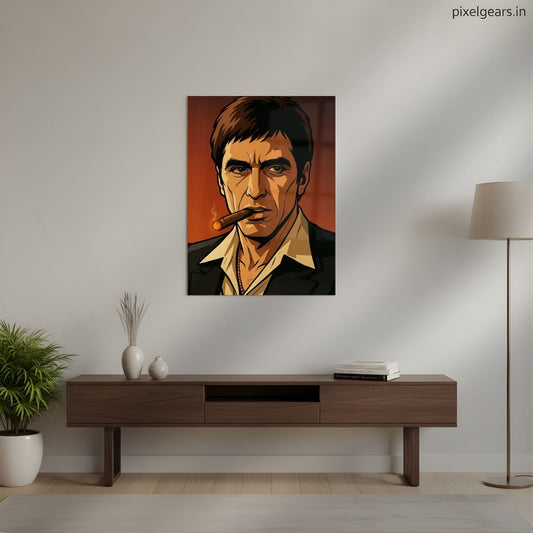 Scarface Tony Montana Metal Poster | Aesthetic Pop Art Wall Decor & Painting