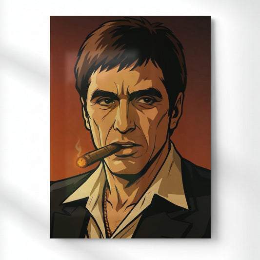 Scarface Tony Montana Metal Poster | Aesthetic Pop Art Wall Decor & Painting