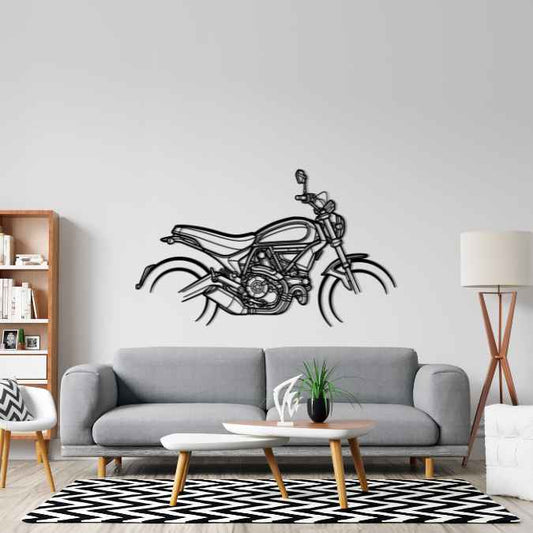 Scrambler 2015 Metal Wall Art Bike Silhouettes | Wall Decor | Gift For Men - Pixelgears