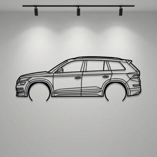 Skoda Kodiaq Metal Wall Art Car Silhouette | Personalized Car Gift For Men - PixelGears