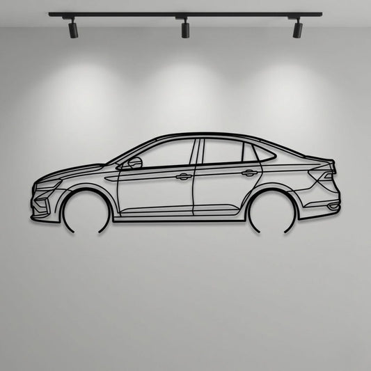 Skoda Slavia Metal Wall Art Car Silhouette | Personalized Car Gift For Men - PixelGears