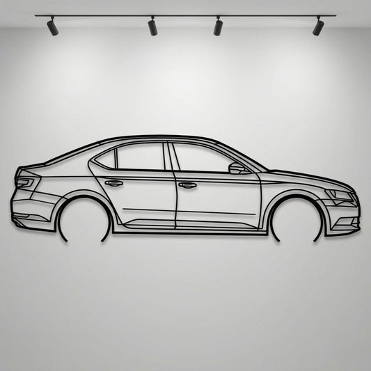 Skoda Superb Metal Wall Art Car Silhouette | Personalized Car Gift For Men - PixelGears