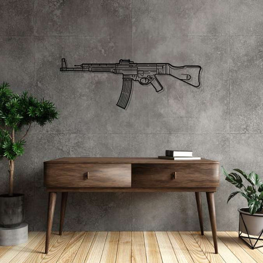 StG 44 Silhouette Metal Gun Silhouette Wall Art