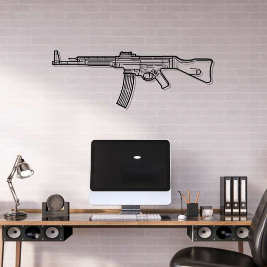 StG 44 Silhouette Metal Gun Silhouette Wall Art