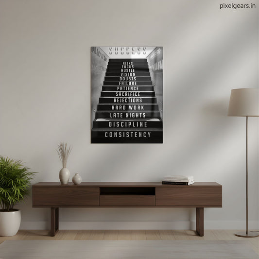 Success Hustle Metal Poster | Aesthetic Pop Art Wall Decor & Painting