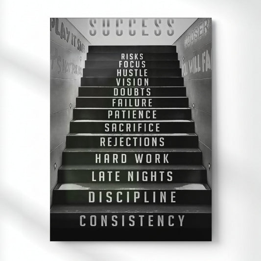 Success Hustle Metal Poster | Aesthetic Pop Art Wall Decor & Painting