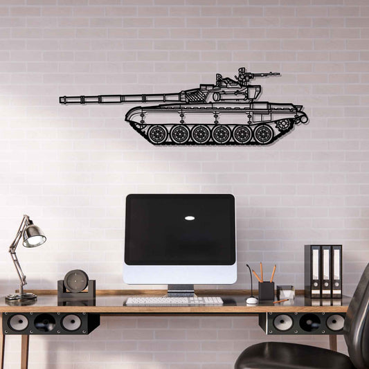 T-72 M1 Silhouette  Metal Gun Silhouette Wall Art