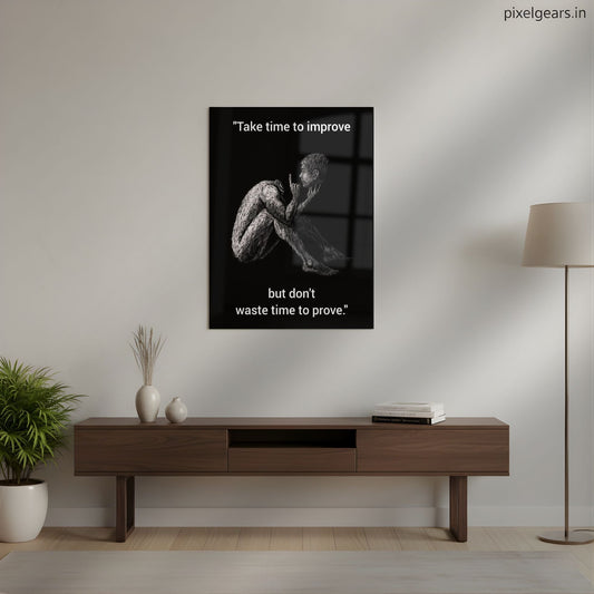 Take Time To Improve Metal Poster | Aesthetic Pop Art Wall Decor & Painting