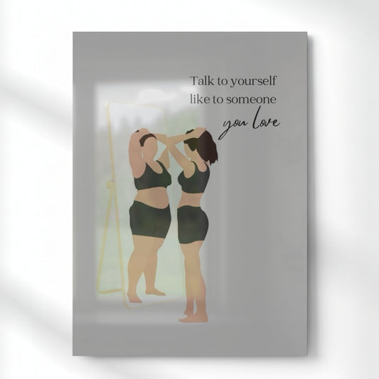 Talk To Yourself with Love Metal Poster | Aesthetic Pop Art Wall Decor & Painting