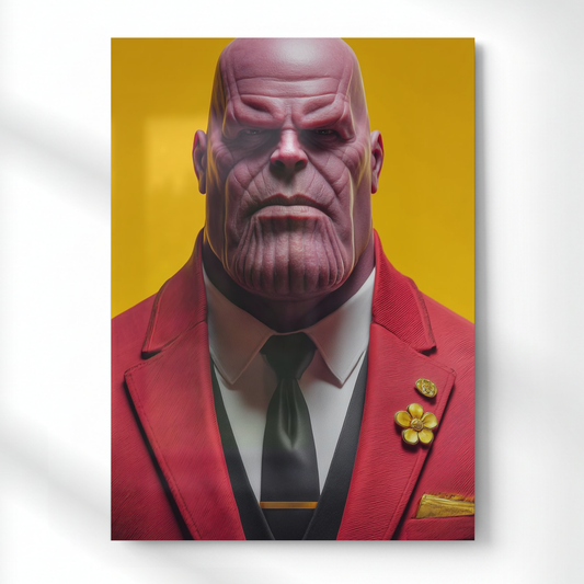 Thanos Suit Edition Metal Poster | Aesthetic Pop Art Wall Decor & Painting