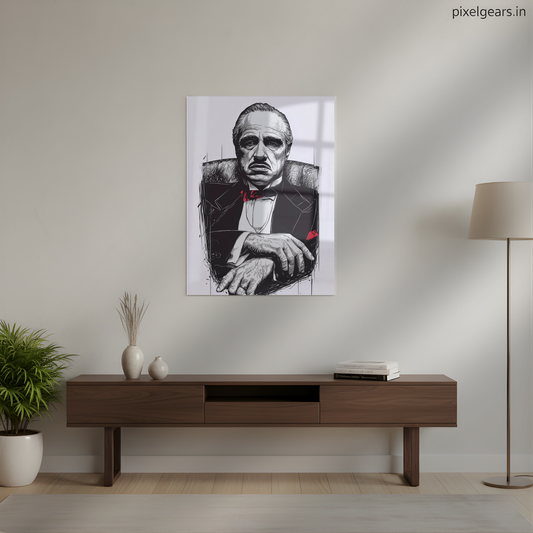 The Godfather Vito Corleone Sketch Metal Poster | Aesthetic Pop Art Wall Decor & Painting