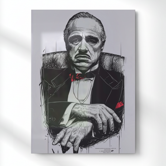 The Godfather Vito Corleone Sketch Metal Poster | Aesthetic Pop Art Wall Decor & Painting