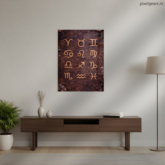 The Twelve Zodiac Metal Poster | Aesthetic Pop Art Wall Decor & Painting