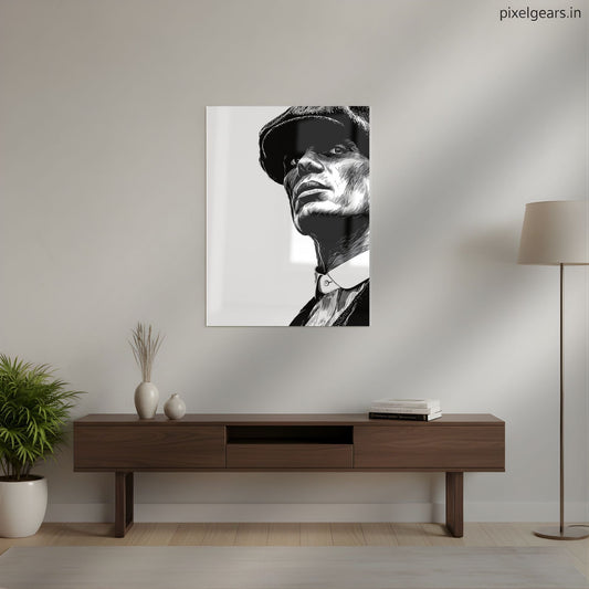 Thomas Shelby Line Art Metal Poster | Aesthetic Pop Art Wall Decor & Painting