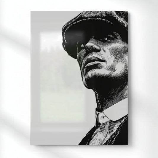 Thomas Shelby Line Art Metal Poster | Aesthetic Pop Art Wall Decor & Painting