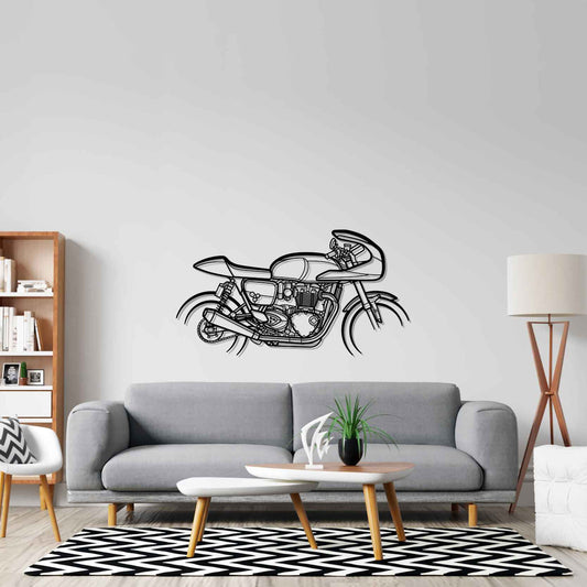 Thruxton TFC Metal Wall Art Bike Silhouettes | Wall Decor | Gift For Men - Pixelgears