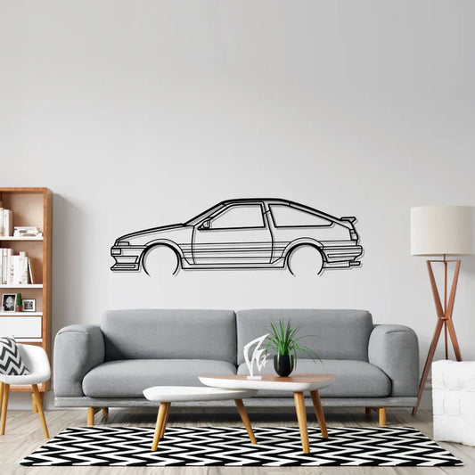 Toyota AE86 Metal Wall Art Car Silhouette | Personalized Car Gift For Men - PixelGears