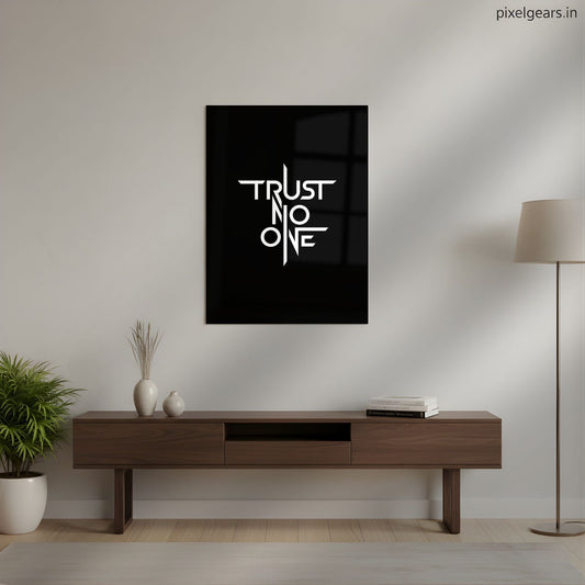 Trust No One Metal Poster | Aesthetic Pop Art Wall Decor & Painting