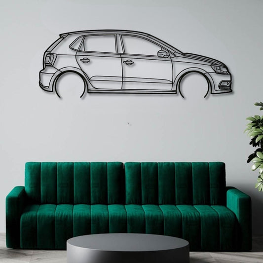 Volkswagen Polo Metal Wall Art Car Silhouette | Personalized Car Gift For Men - PixelGears