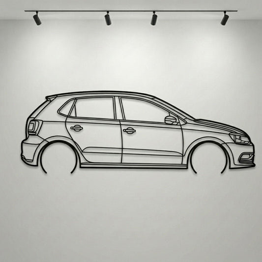Volkswagen Polo Metal Wall Art Car Silhouette | Personalized Car Gift For Men - PixelGears