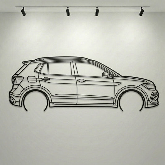 Volkswagen Taigun Metal Wall Art Car Silhouette | Personalized Car Gift For Men - PixelGears