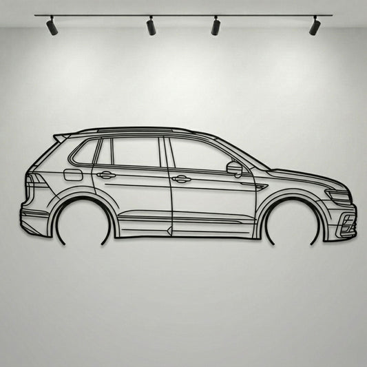 Volkswagen Tiguan R-Line Metal Wall Art Car Silhouette | Personalized Car Gift For Men - PixelGears