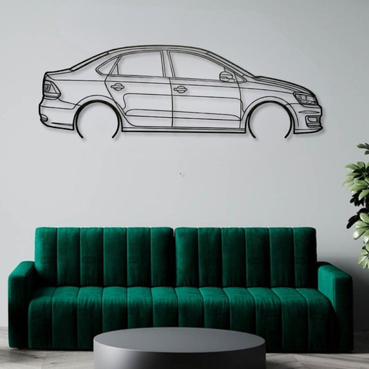 Volkswagen Vento Metal Wall Art Car Silhouette | Personalized Car Gift For Men - PixelGears