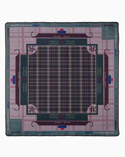 Midnight Tartan Mahjong Mat – 33×33 Inch Mahjong Game Mat