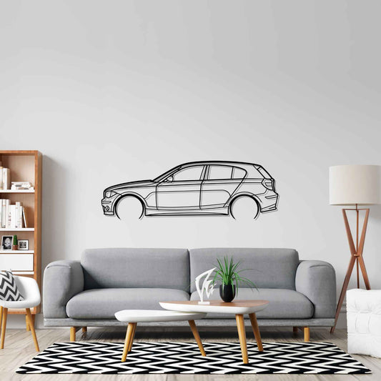 BMW E87 Metal Wall Art Car Silhouette | Personalized Car Gift For Men - PixelGears