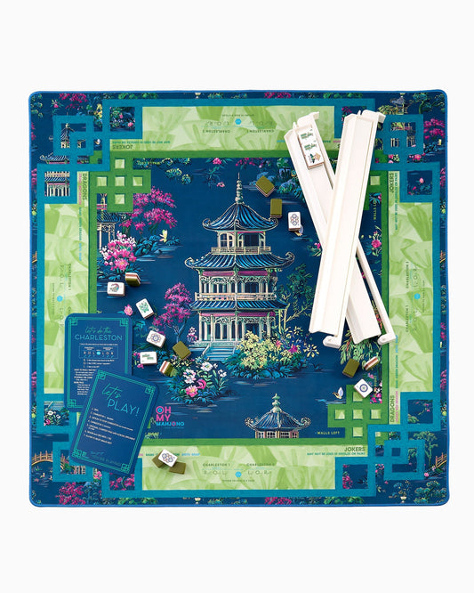 Jade Pavilion Mahjong Mat – 33×33 Inch Mahjong Game Mat