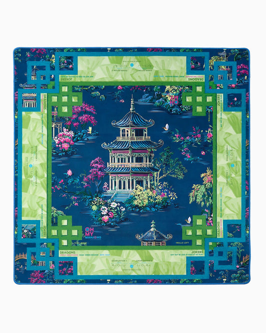 Jade Pavilion Mahjong Mat – 33×33 Inch Mahjong Game Mat