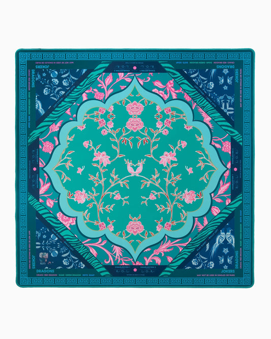 Teal Dynasty Mahjong Mat – 33×33 Inch Mahjong Game Mat